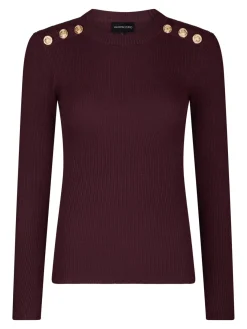 Discount Valentin Studio Gold Button Knit Blouse 160471 174