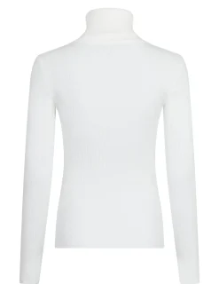 Valentin Studio Gold Button Knit Roll Blouse Off White