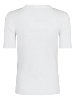 Best Valentin Studio Gold Button Knit T-shirt Off White