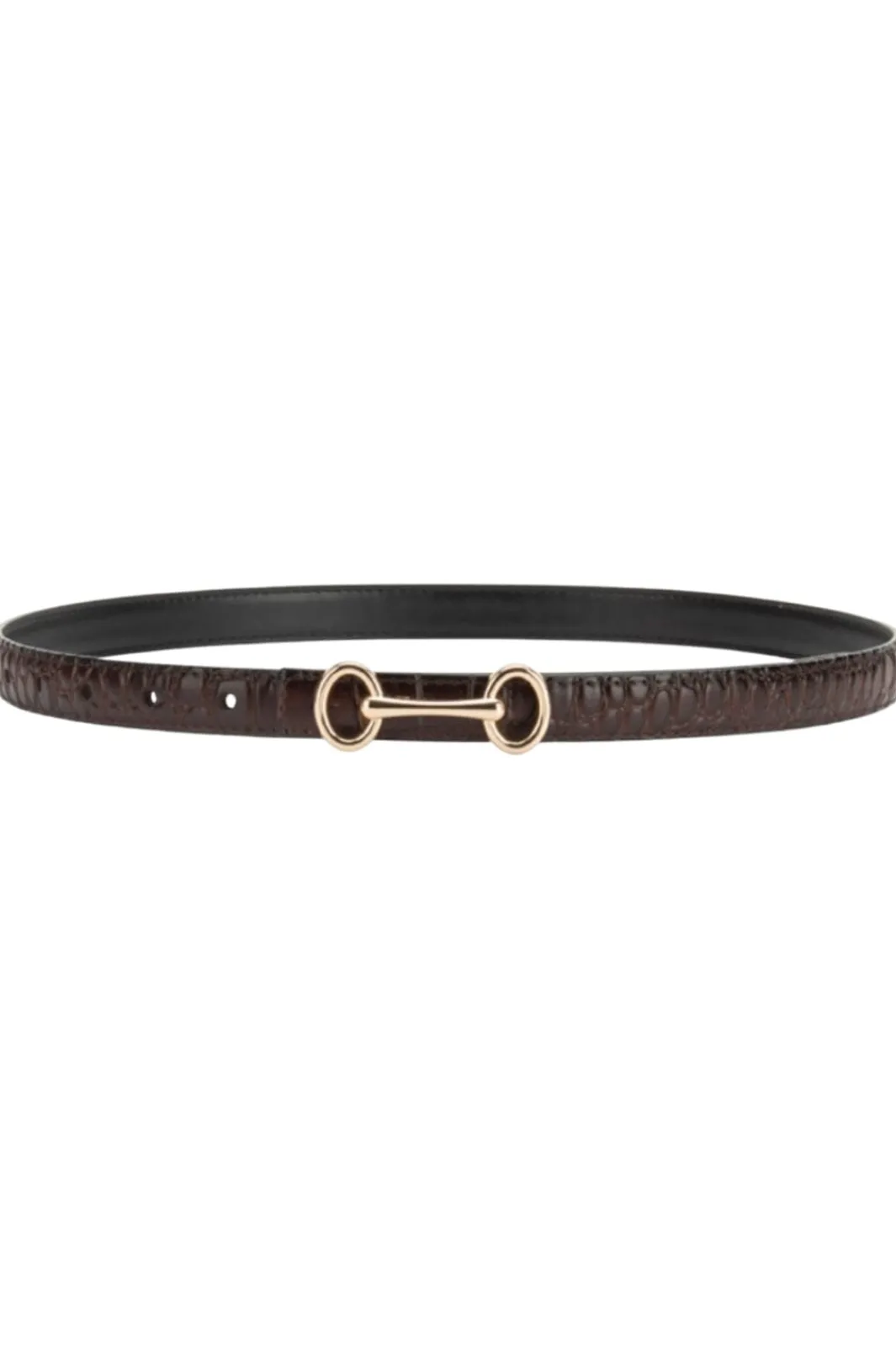 Sale Plissé Copenhagen Grace Croco Belt 70-820-631 Dark Brown
