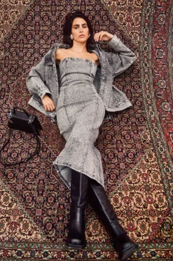 Outlet Gestuz Gzzauma Sl Long Dress 107487 Vintage Grey Wash