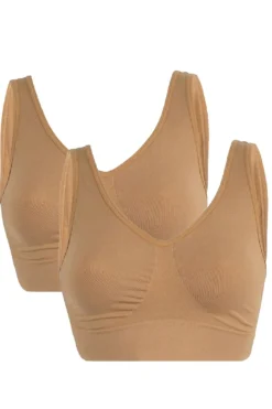 Sale Soft basic Haily Bra top wide strap 2 pak nude