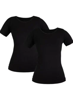 Discount Soft basic Haily t-shirt 2 pak black