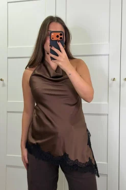 Sale Dear Molly Halterneck Lace Brown