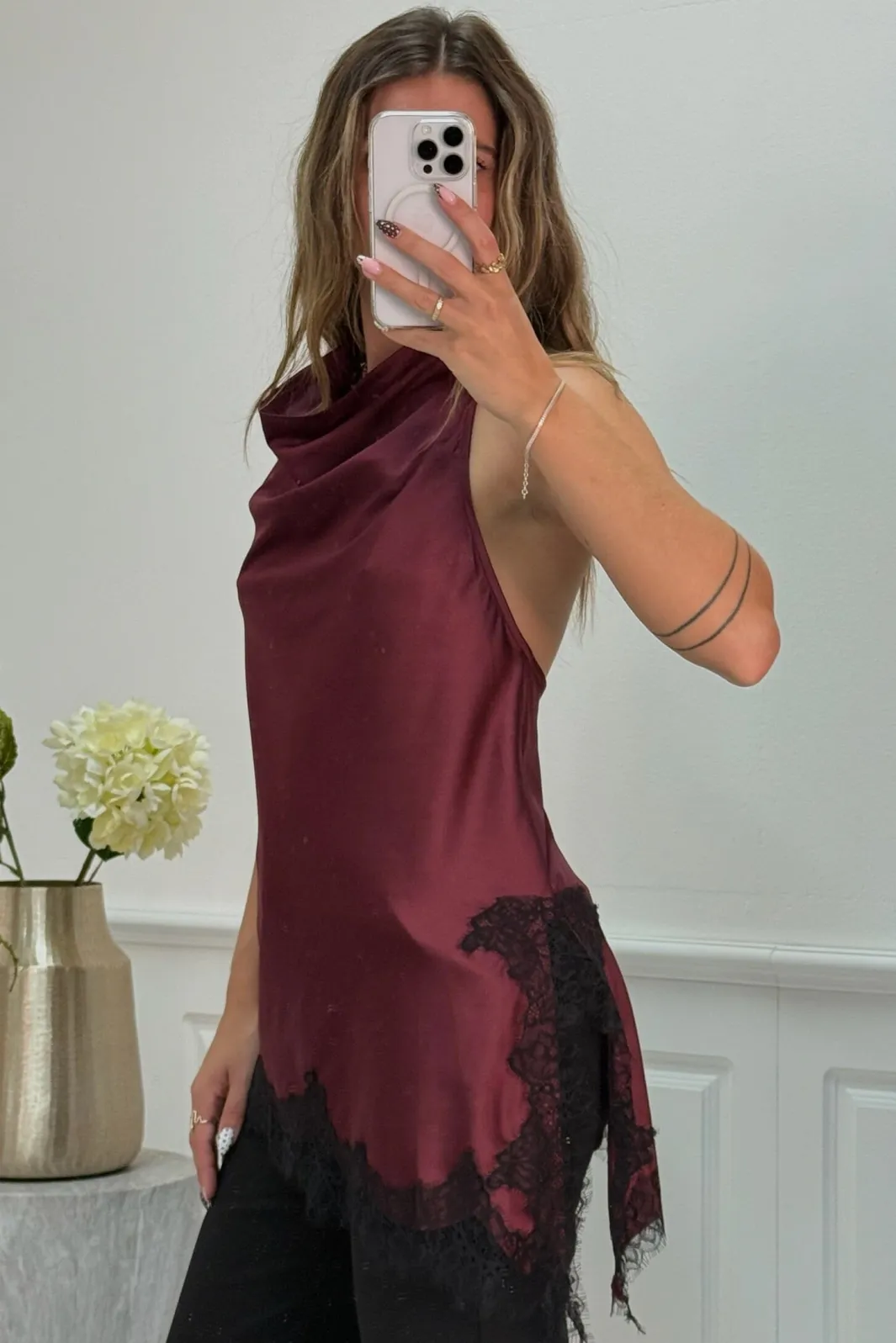New Dear Molly Halterneck Lace Bordeaux