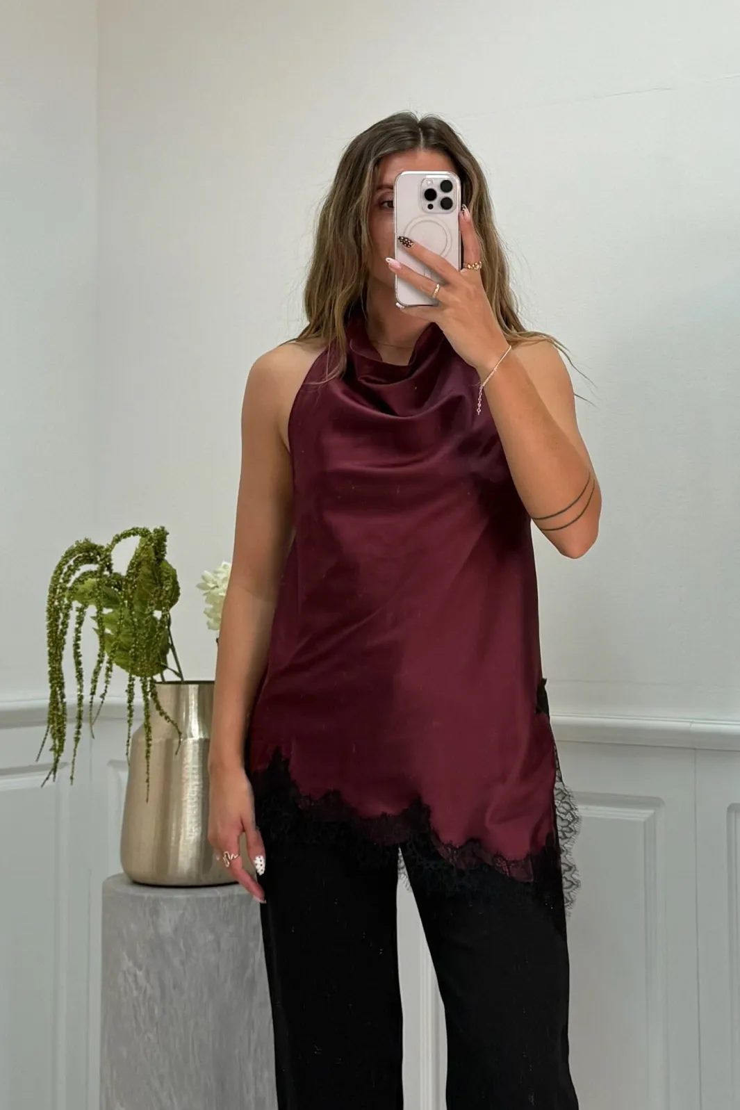New Dear Molly Halterneck Lace Bordeaux