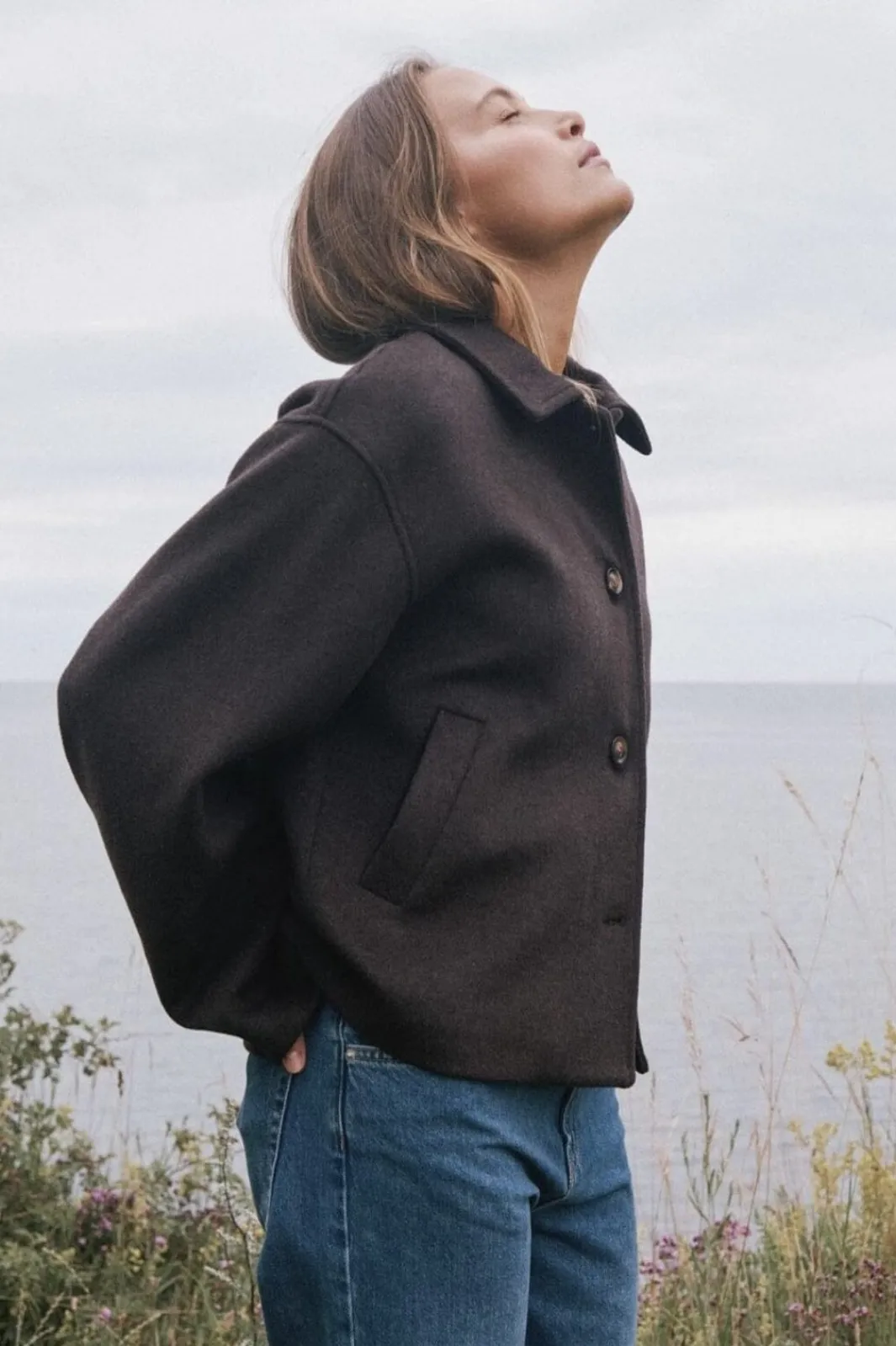 Discount Neo Noir Hamra Wool Jacket Chocolate Brown