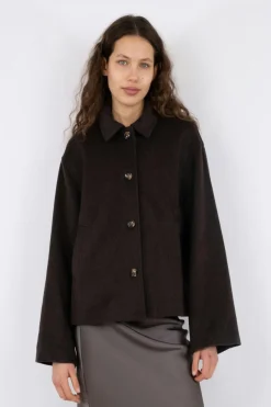 Discount Neo Noir Hamra Wool Jacket Chocolate Brown