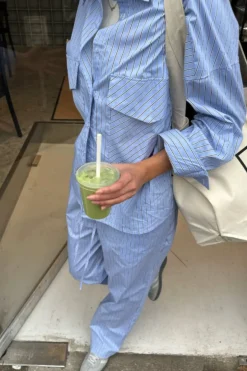 Online BYIC Hannahic Pants lbws Light Blue White Stripe