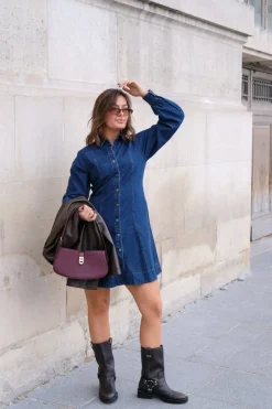 Sale Neo Noir Hanne Denim Dress Dark Blue