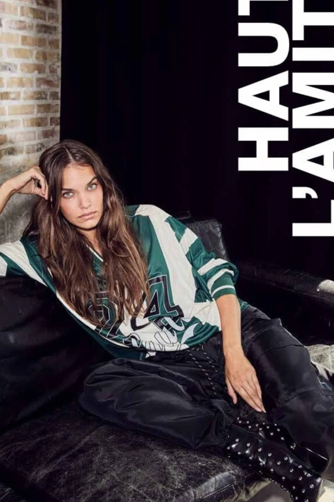 Clearance Haute L'Amitié Haute 24 Stripe Blouse HL10419 Sporty Green/ Pearl