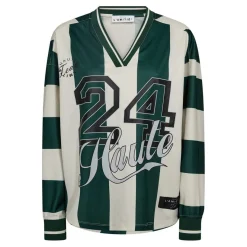 Clearance Haute L'Amitié Haute 24 Stripe Blouse HL10419 Sporty Green/ Pearl