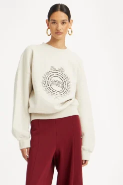 Outlet Rotate Heavy Sweat Crewneck1143813070 White Melange