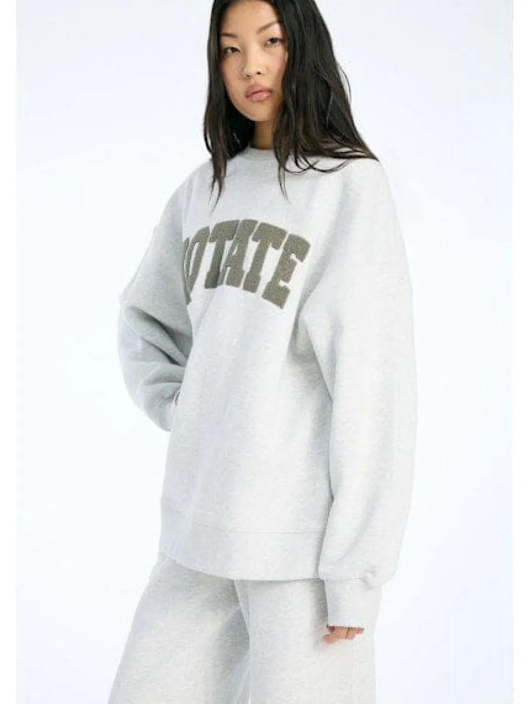 Outlet Rotate Heavy Sweat Crewneck 1158341473 1473 Light Grey Melange