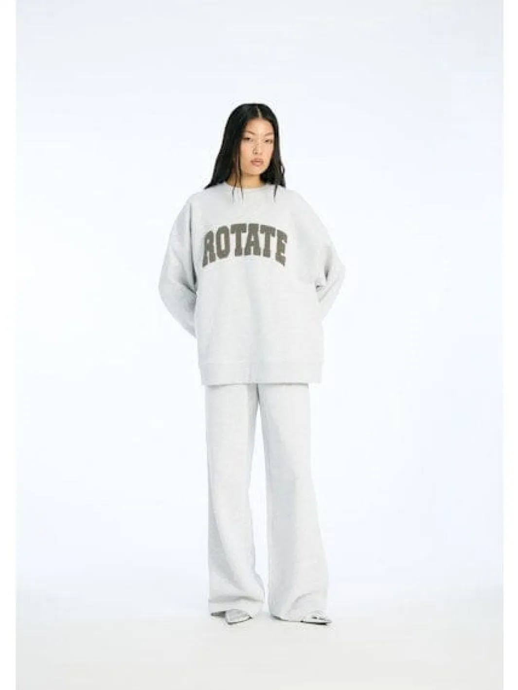 Outlet Rotate Heavy Sweat Crewneck 1158341473 1473 Light Grey Melange