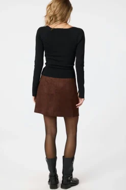 Clearance Neo Noir Hemie Imitated Suede Skirt 165112 210