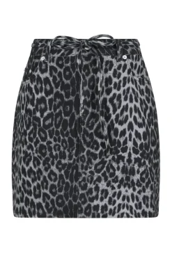 Hot Neo Noir Henrietta Leopard Skirt Grey Leopard