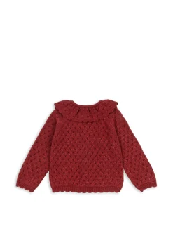 New Konges Sløjd Holiday Knit Cardigan Ks104314 Red Dahlia