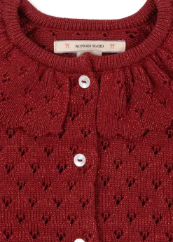 New Konges Sløjd Holiday Knit Cardigan Ks104314 Red Dahlia
