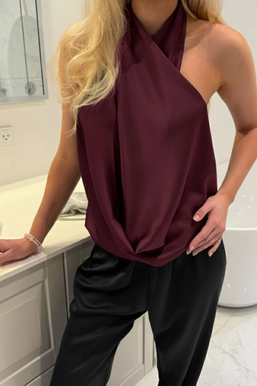 Sale BYIC Hollyic Wrap Top A2553 Bordeaux