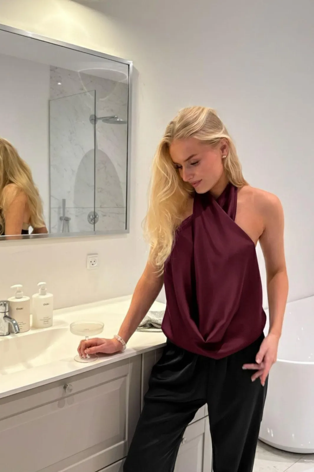 Sale BYIC Hollyic Wrap Top A2553 Bordeaux