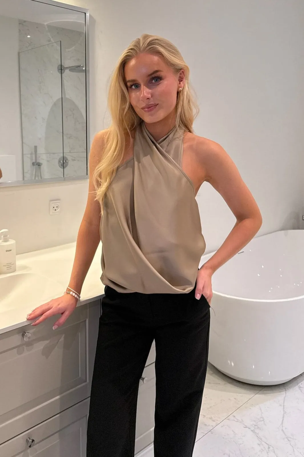 New BYIC Hollyic Wrap Top A2553 Champagne