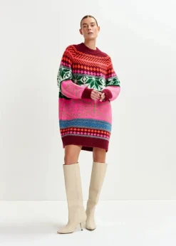 Online Essentiel Antwerp Icon Jacquard Knit Dressicon Combo1 Off White