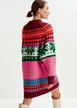 Online Essentiel Antwerp Icon Jacquard Knit Dressicon Combo1 Off White