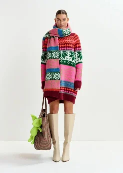 Online Essentiel Antwerp Icon Jacquard Knit Dressicon Combo1 Off White