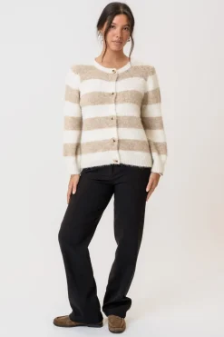 Best BYIC Idunic Cardigan 8075 Beige White Stripes