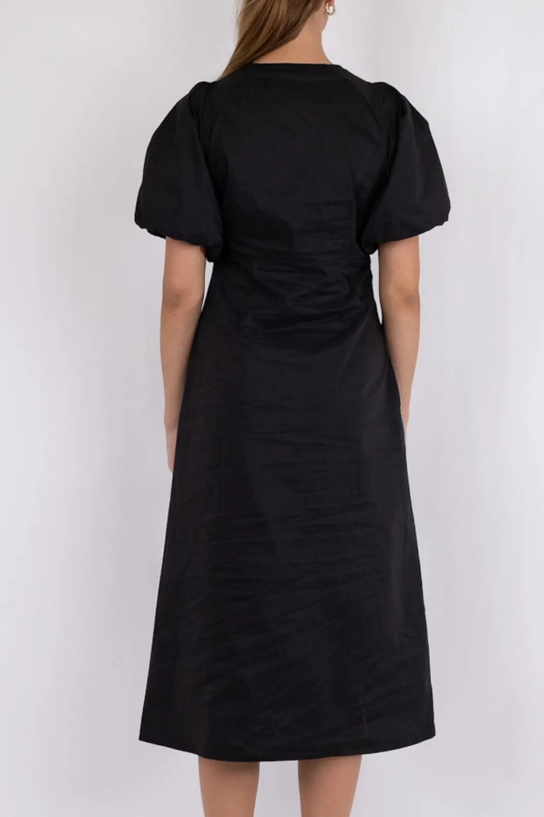 New Neo Noir Illana Poplin Dress Black