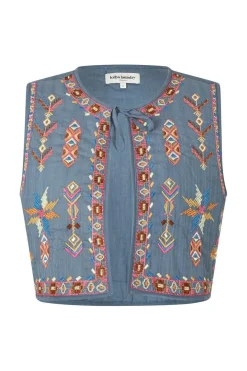 Sale Lollys Laundry Ilsall Vest25439-1025 29 Dusty Blue
