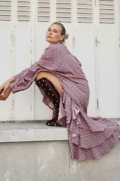 New Essentiel Antwerp Imagazine Tiered Ruffle Dressimagazine Combo4 Sad Violet