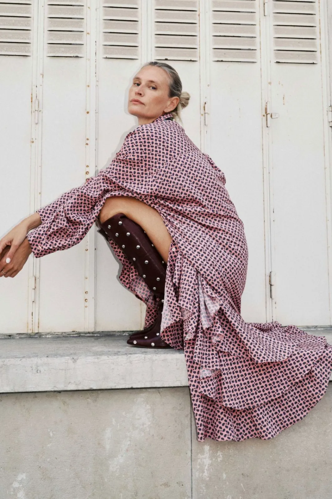 New Essentiel Antwerp Imagazine Tiered Ruffle Dressimagazine Combo4 Sad Violet