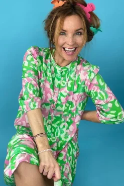 New Noella Imogene Sh. Dress Green/Pink