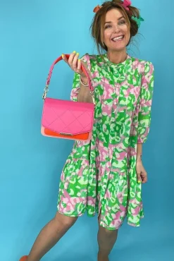 New Noella Imogene Sh. Dress Green/Pink