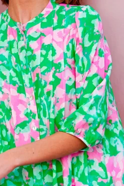 New Noella Imogene Sh. Dress Green/Pink