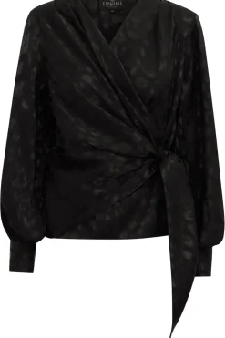 Hot Karmamia Ines Blouse Black Leo Jacquard