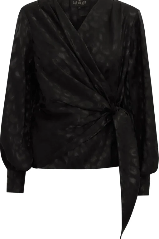 Hot Karmamia Ines Blouse Black Leo Jacquard