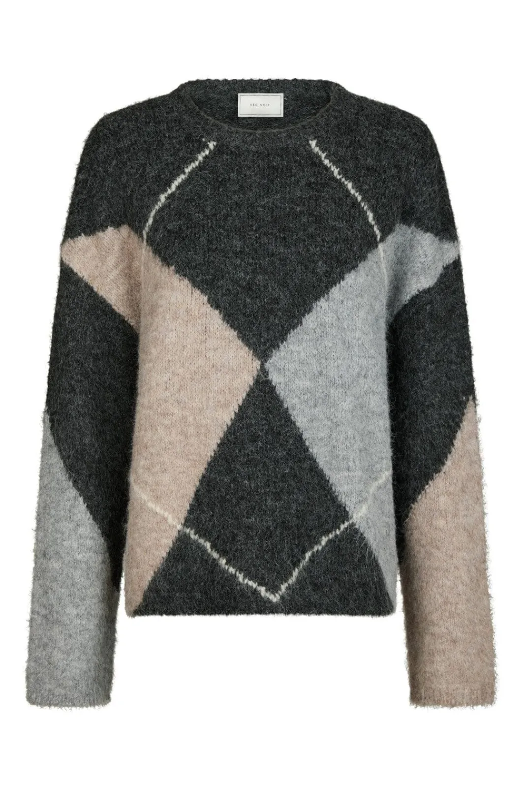 Clearance Neo Noir Inga Check Fluff Knit Blouse 165205 132
