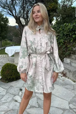 New BYIC Ingeborgic Dress A23879 Rose Dusty Green Flower