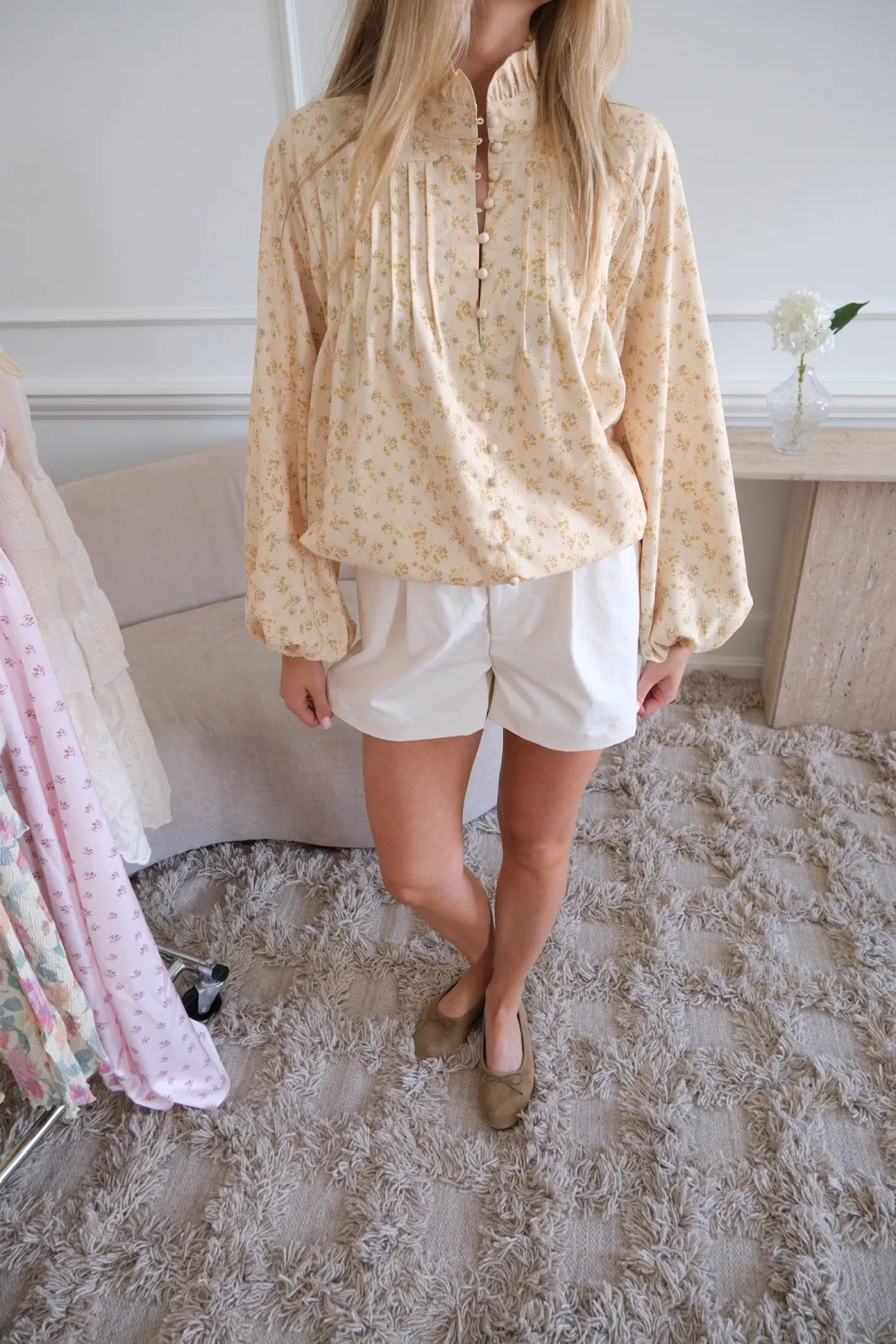 Best BYIC Ingeborgic Shirt A23929 Yellow Flower Print