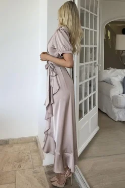 Clearance Karmamia Iris Dress Hammered Satin Blush
