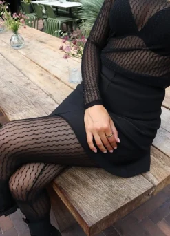 Hot Liberte Isa Leggings 21347 Black Wavy Lines