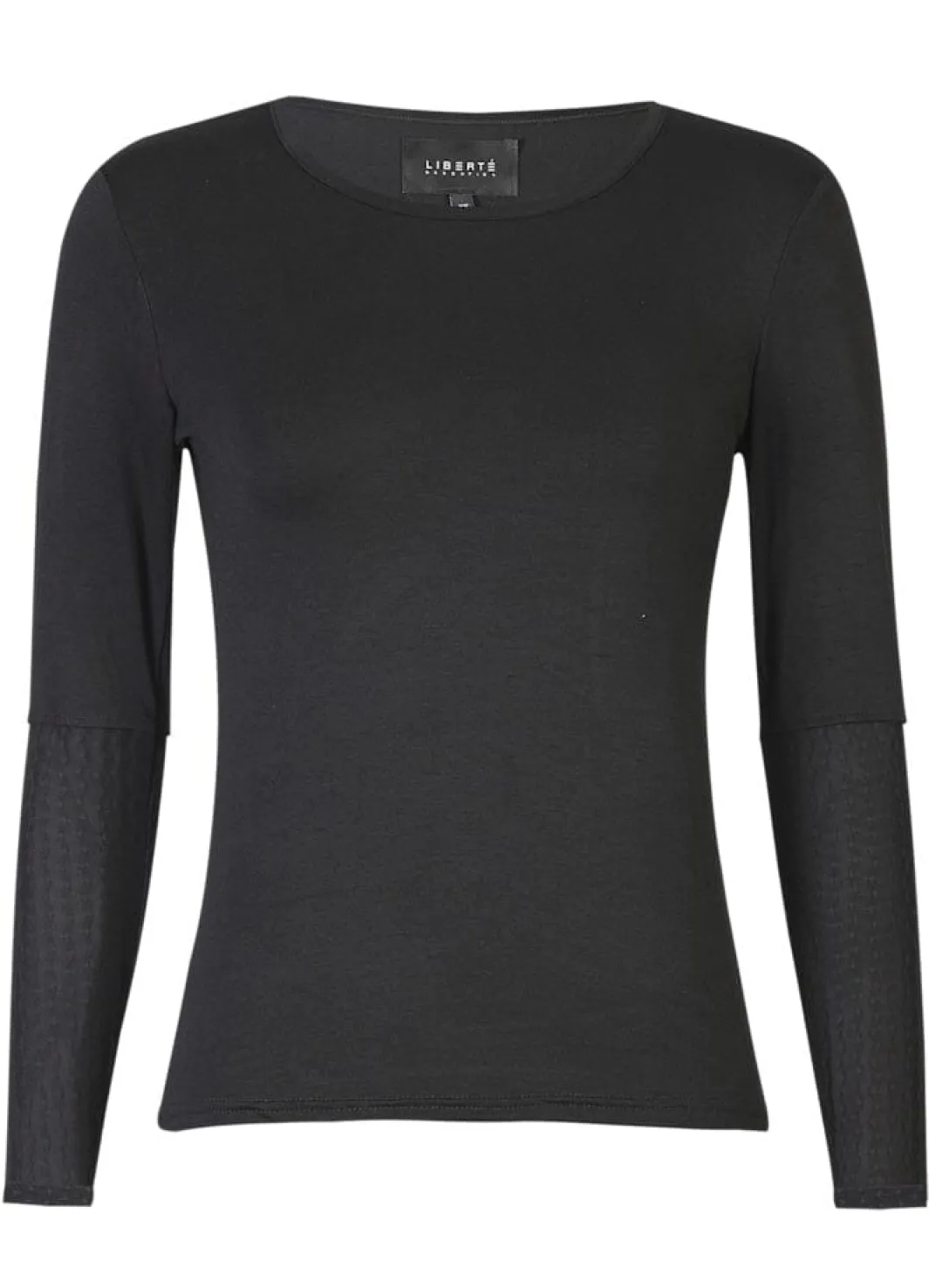 Online Liberte Isa Ls Lace Sleeve Blouse 21348 Black Wavy Lines