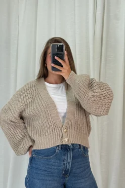 A-bee Ivy Cardigan Taupe