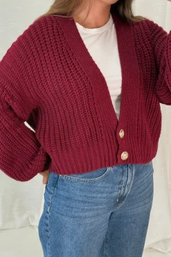 Sale A-bee Ivy Cardigan Burgundy