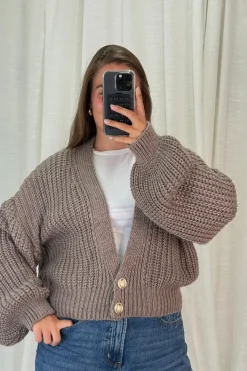 Discount A-bee Ivy Cardigan Light Maroon