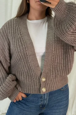 Discount A-bee Ivy Cardigan Light Maroon