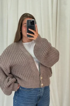 Discount A-bee Ivy Cardigan Light Maroon